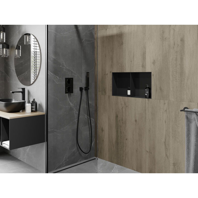 Mexen X-Wall-NR нишова полица без фланец с рафт 60 x 30 см, черна - 1971603010S