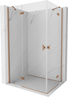 Mexen Mist H Duo сгъваема душ кабина 75 x 120 см, прозрачна, четкан мед - 8A5-075L-120P-65-00