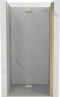 Mexen Mist-F сгъваеми душ врати дясни 120 cm, прозрачни, златисто четкосани - 8A6-120-000-55-00-P