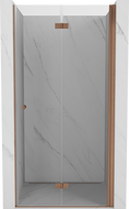Mexen Mist-F сгъваеми душ врати десни 120 cm, прозрачни, четкана мед - 8A6-120-000-65-00-P