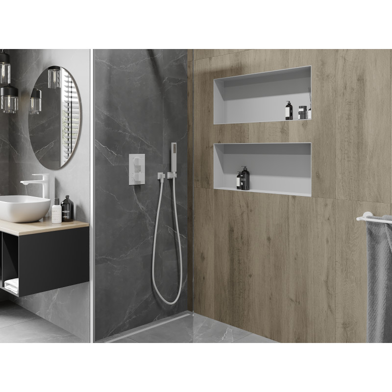 Mexen X-Wall-NR вдлъбната лавица без фланец 75 x 30 см, бяла - 1921753010