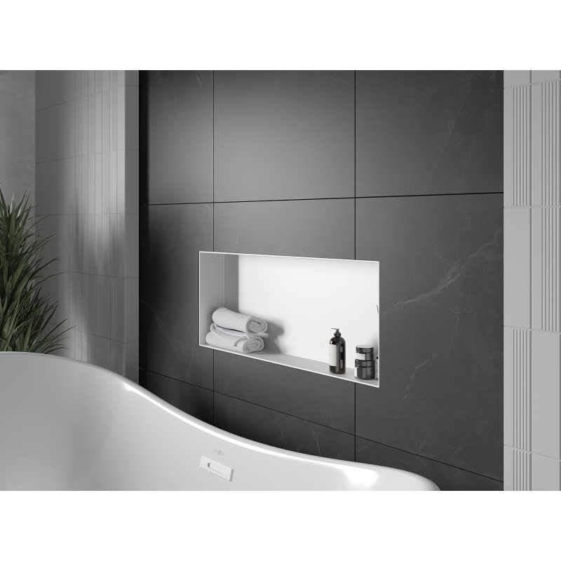 Mexen X-Wall-NR вдлъбната лавица без фланец 75 x 30 см, бяла - 1921753010