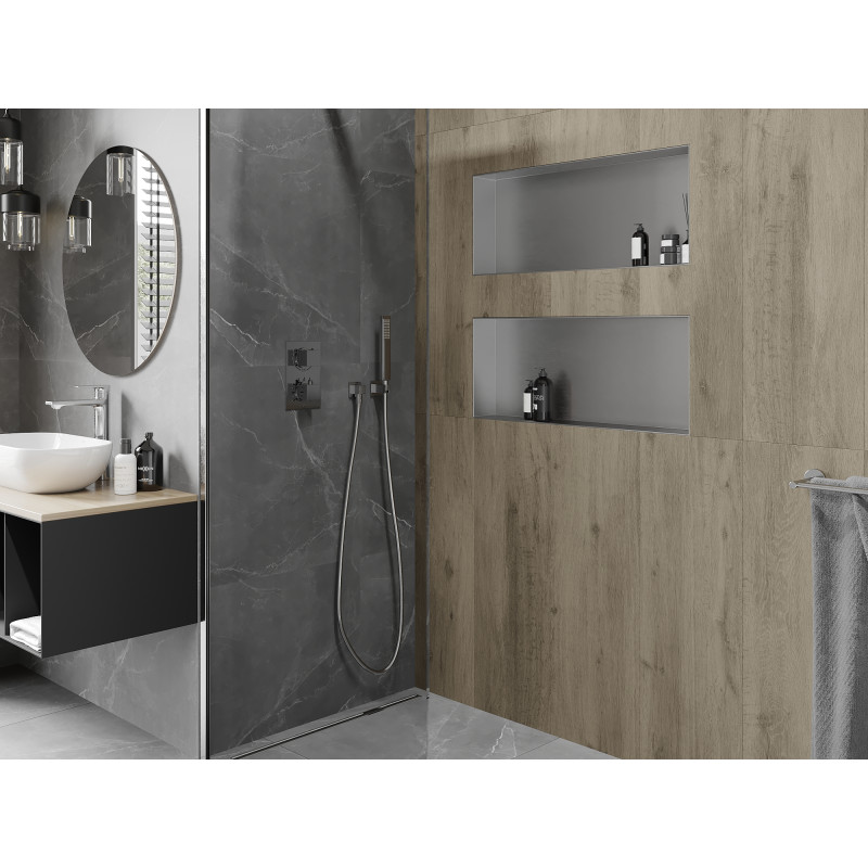 Mexen X-Wall-NR нишева полица без фланец 75 x 30 см, инокс - 1911753010