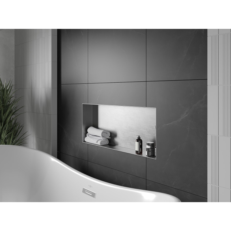 Mexen X-Wall-NR нишева полица без фланец 75 x 30 см, инокс - 1911753010