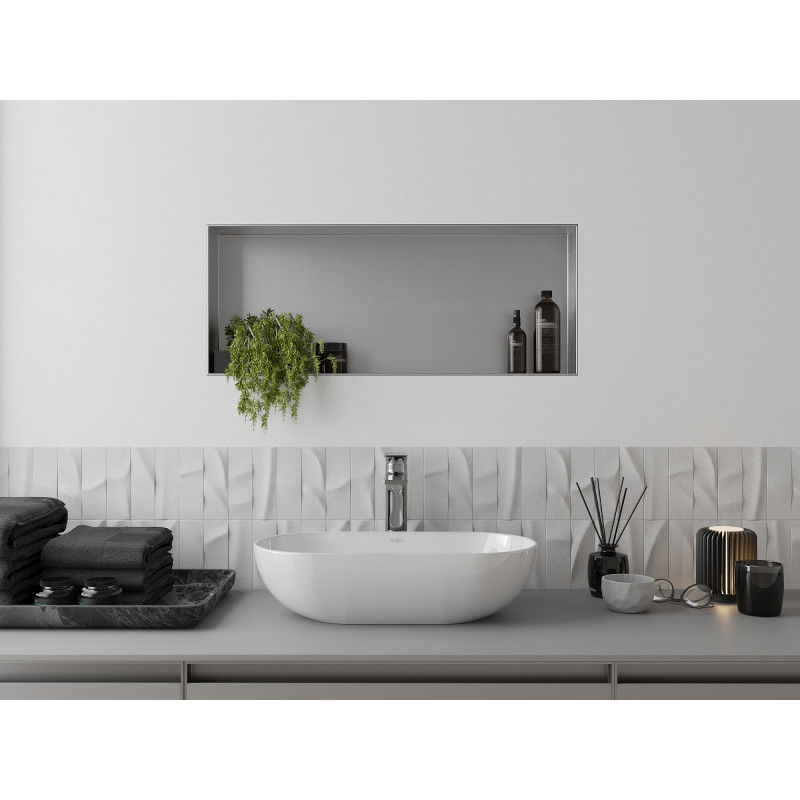 Mexen X-Wall-NR вдлъбната полица без фланец 75 x 30 см, инокс - 1911753010