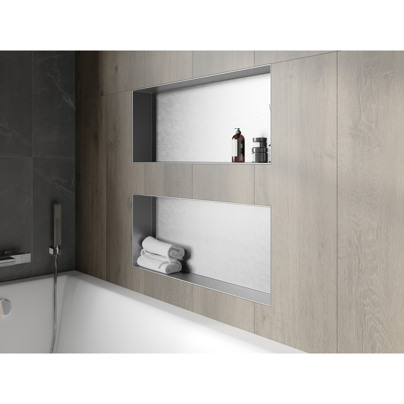 Mexen X-Wall-NR Рафт за ниша без фланец 75 x 30 см, инокс - 1911753010