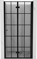 Mexen Mist-F сгъваеми душ врати десни 70 cm, черна решетка, черни - 8A6-070-000-70-77-P