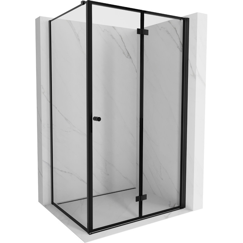 Mexen Mist-F сгъваема дясна душ кабина 75 x 70 см, черна рамка, черна
