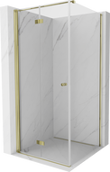 Сгъваема лява душ кабина Mexen Mist-F T 70 x 70 см, прозрачна, златна - 8A6T-070-070-50-00-L