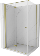 Сгъваема лява душ кабина Mexen Mist-F T 80 x 120 см, прозрачна, златна - 8A6T-080-120-50-00-L