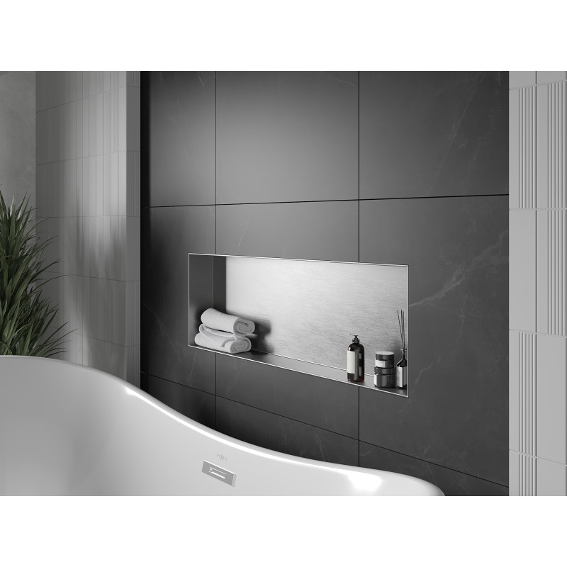 Mexen X-Wall-NR вдлъбната лавица без яка 90 x 30 см, инокс - 1911903010