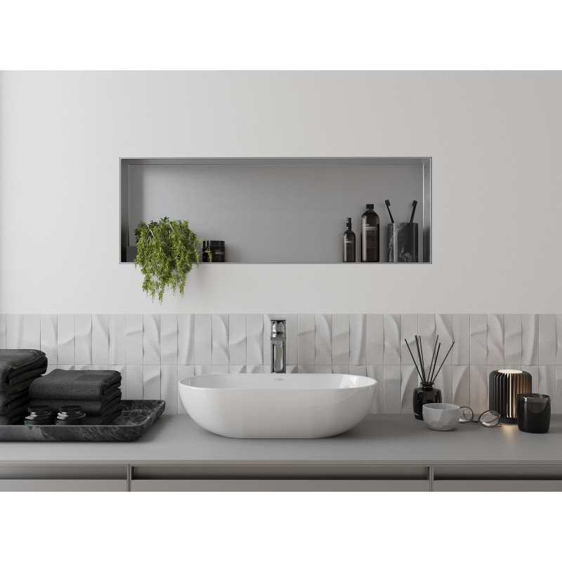 Mexen X-Wall-NR вдлъбната лавица без яка 90 x 30 см, инокс - 1911903010