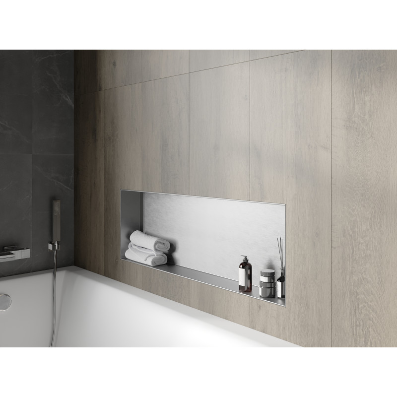 Mexen X-Wall-NR вдлъбната лавица без яка 90 x 30 см, инокс - 1911903010