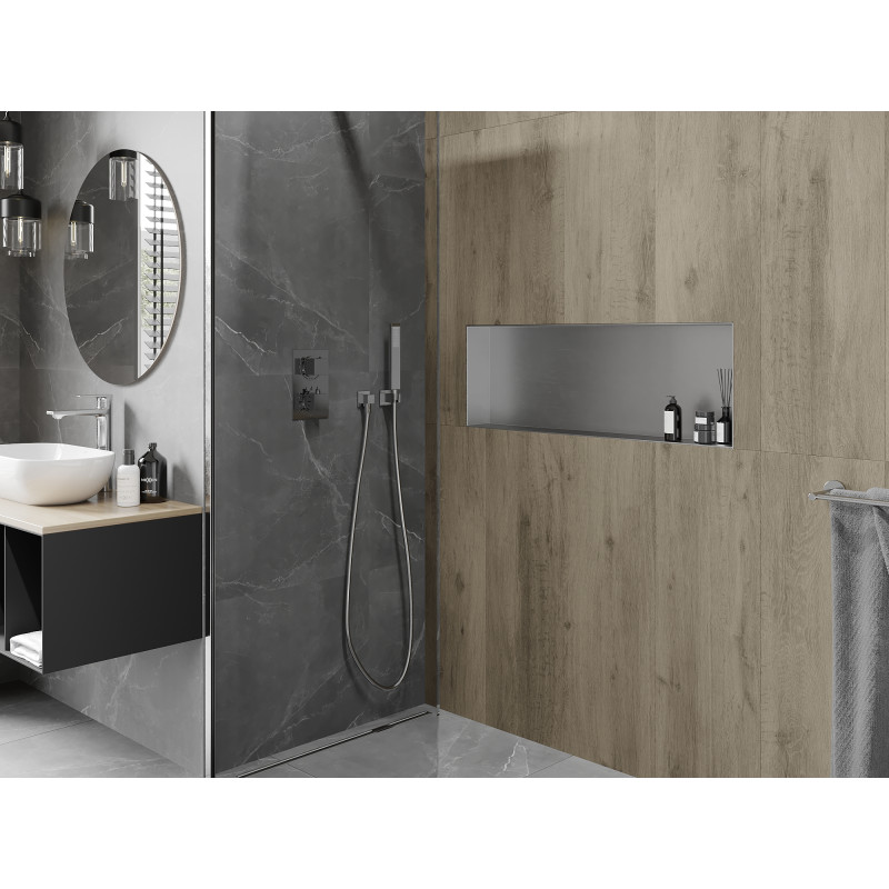Mexen X-Wall-NR вдлъбната лавица без яка 90 x 30 см, инокс - 1911903010