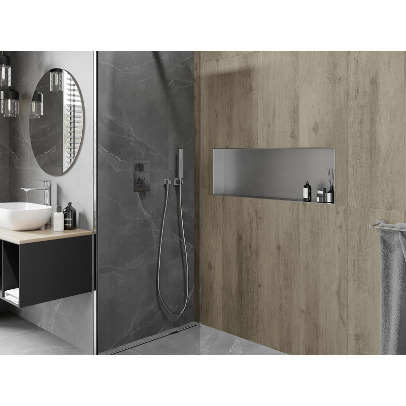 Mexen X-Wall-NR вградена лавица без фланец 90 x 30 см, инокс - 1911903010