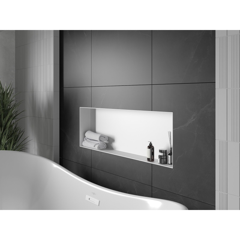 Mexen X-Wall-NR нишева полица без фланец 90 x 30 см, бяла - 1921903010