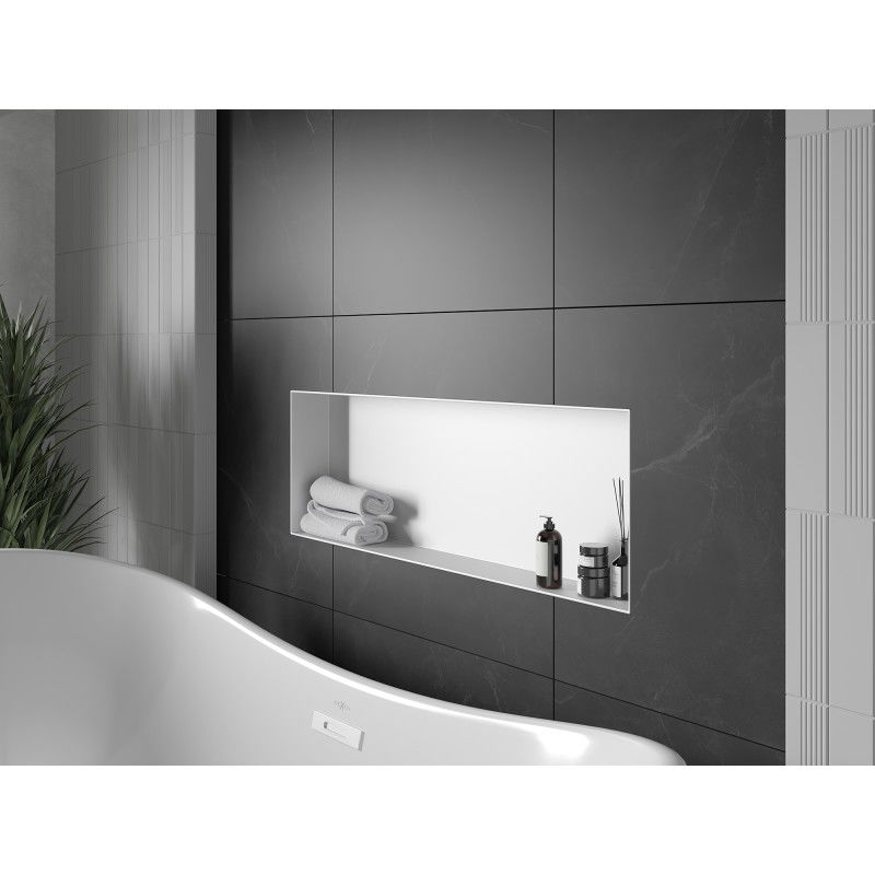 Mexen X-Wall-NR вградена полица без фланец 90 x 30 cm, бяла - 1921903010