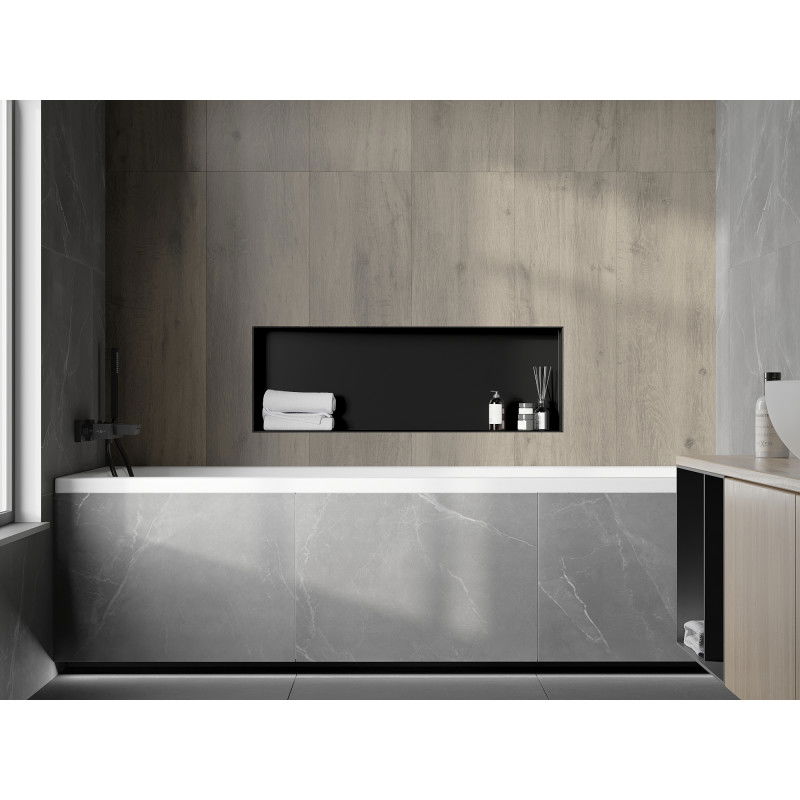 Mexen X-Wall-NR вградена полица без фланец 90 x 30 см, черна - 1971903010