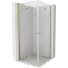 Mexen Mist-F Duo сгъваема душ кабина 70 x 70 cm, прозрачна, златна - 8A6-070L-070P-50-00