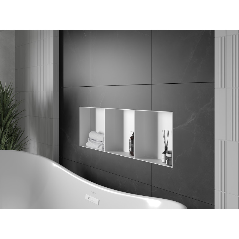 Mexen X-Wall-NR нишева полица без фланец с полица 90 x 30 см, бяла - 1921903010S
