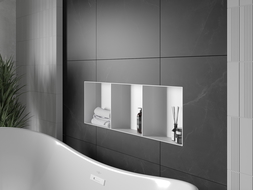 Mexen X-Wall-NR стелаж за вграждане без ръб с рафт 90 x 30 см, бял - 1921903010S