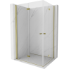 Mexen Mist-F Duo сгъваема душ кабина 80 x 70 см, прозрачна, златна - 8A6-080L-070P-50-00