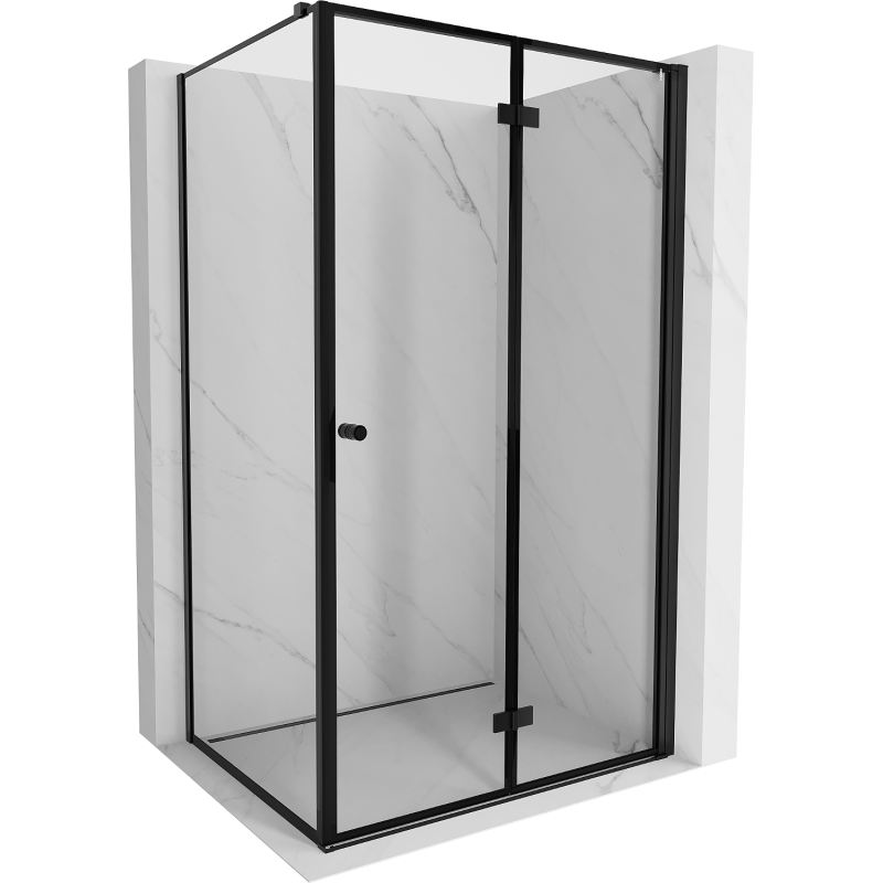 Mexen Mist-F T сгъваема душ кабина дясна 80 x 95 см, черна рамка, черна - 8A6T-080-095-70-70-P