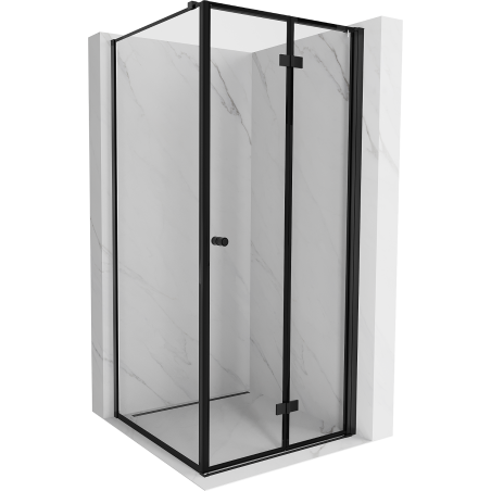 Mexen Mist-F T сгъваема душ кабина дясна 95 x 95 см, черна рамка, черна - 8A6T-095-095-70-70-P