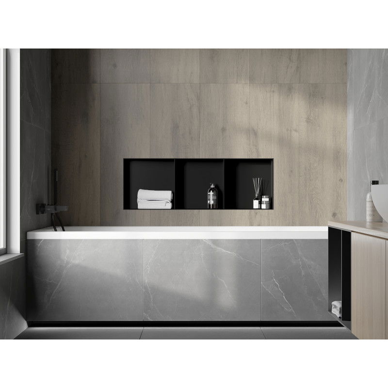 Mexen X-Wall-NR нишова лавица без кант с полка 90 x 30 см, черна - 1971903010S