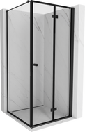 Mexen Mist-F сгъваема душ кабина дясна 110 x 110 см, черна рамка, черна - 8A6T-110-110-70-70-P