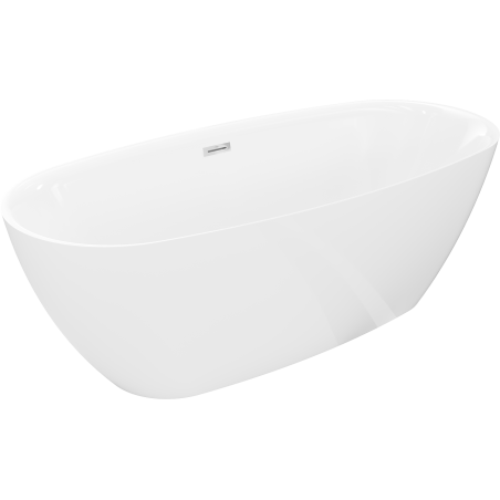 Mexen Luvo Slim свободностояща вана 170 x 75 см, бяла, хромиран преливник - 52801707500-01
