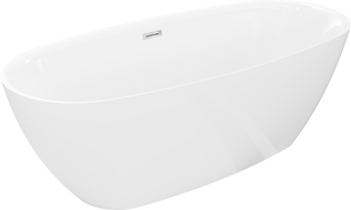 Mexen Luvo Slim свободностояща вана 170 x 75 см, бяла, хромиран преливник - 52801707500-01