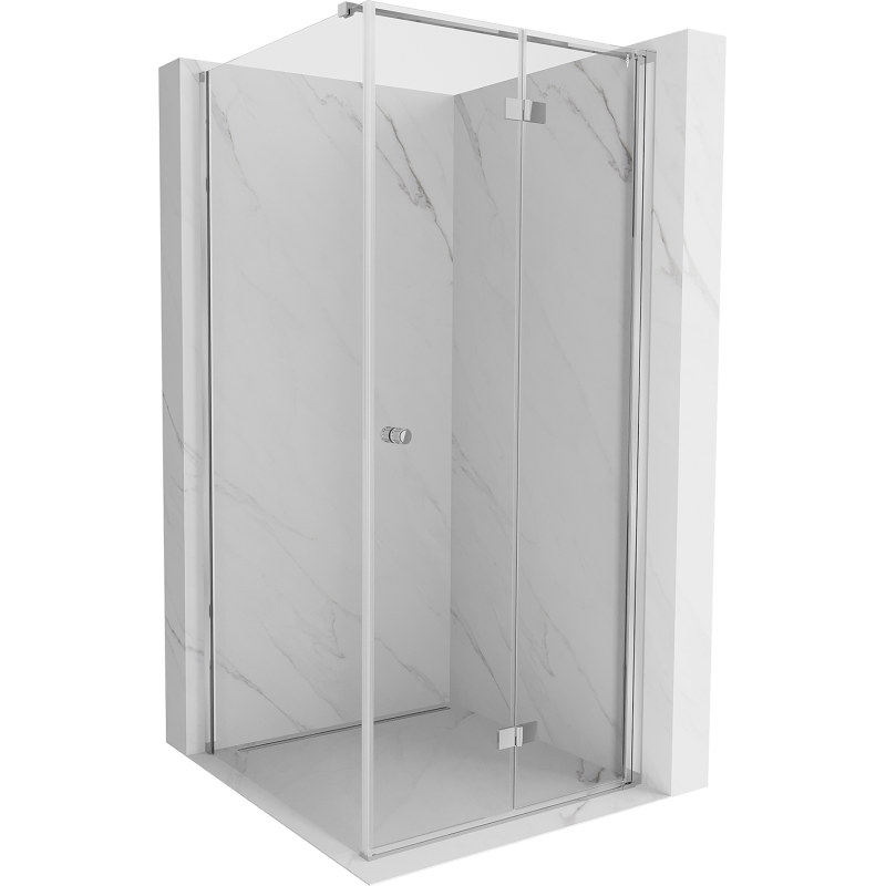 Сгъваема дясна душ кабина Mexen Mist-F T 85 x 85 cm, прозрачна, хром - 8A6T-085-085-01-00-P