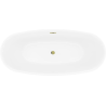 Mexen Luvo Slim свободностояща вана 170 x 75 см, бяла, преливник златен - 52801707500-50