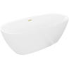 Mexen Luvo Slim свободно стояща вана 170 x 75 cm, бяла, преливане златисто четкано - 52801707500-55