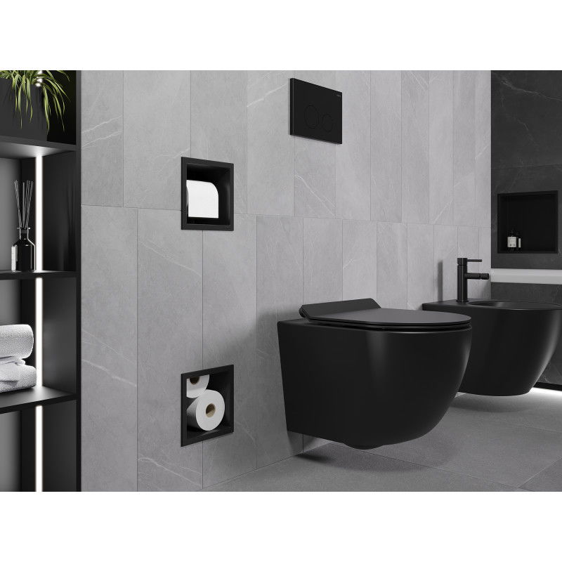 Mexen X-Wall-BP държач за тоалетна хартия с място за съхранение, черен - 1974