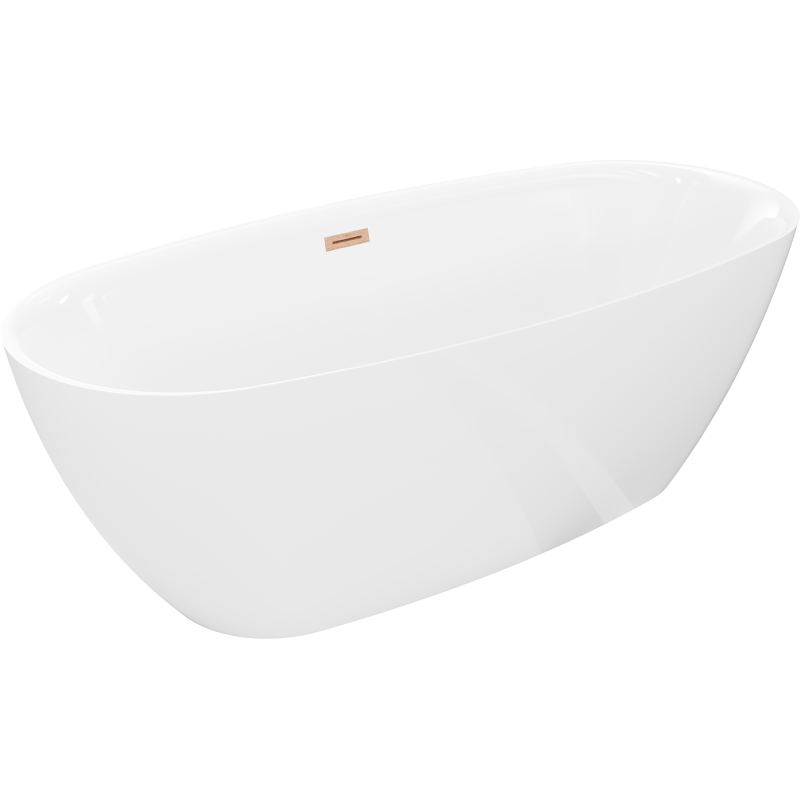 Mexen Luvo Slim свободностояща вана 170 x 75 см, бяла, преливник gun gray четкан - 52801707500-66