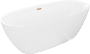 Mexen Luvo Slim свободностояща вана 170 x 75 см, бяла, преливник gun gray четкан - 52801707500-66
