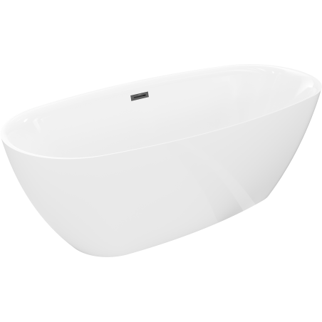 Mexen Luvo Slim свободностояща вана 170 x 75 см, бяла, черен преливник - 52801707500-70