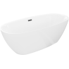 Mexen Luvo Slim свободностояща вана 170 x 75 см, бяла, черен преливник - 52801707500-70