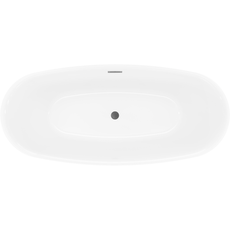 Mexen Luvo Slim свободно стояща вана 170 x 75 cm, бяла, преливник сив металик - 52801707500-95