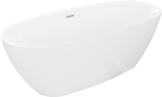 Mexen Luvo Slim свободностояща вана 170 x 75 cm, бяла, преливник никел матиран - 52801707500-97