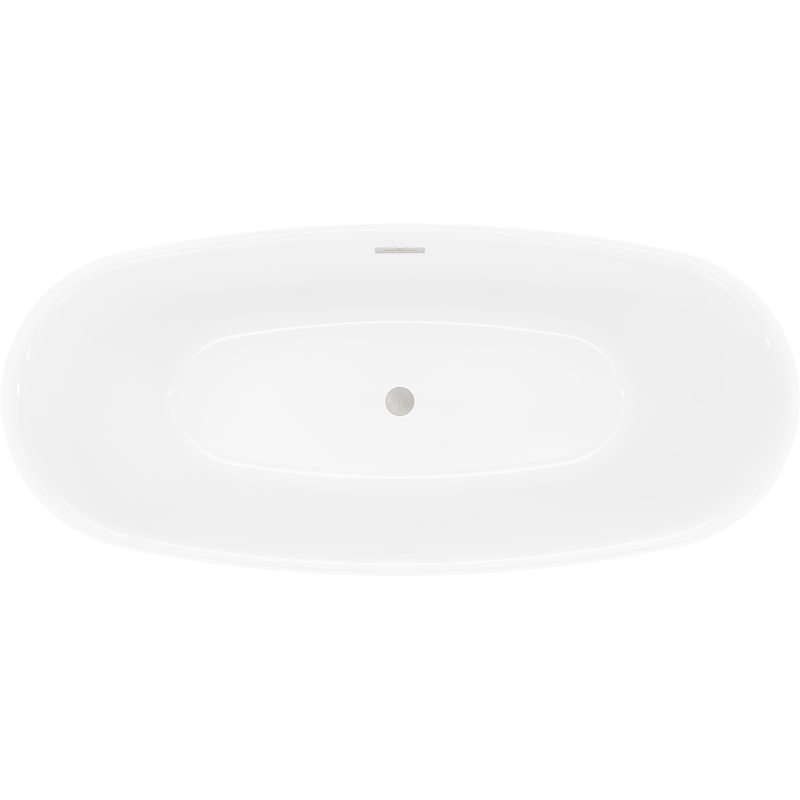 Mexen Luvo Slim свободностояща вана 170 x 75 cm, бяла, с преливник от матиран никел - 52801707500-97