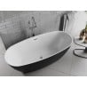 Mexen Luvo Slim свободностояща вана 170 x 75 cm, бяла/черна, преливане хром - 52801707575-01