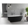 Mexen Luvo Slim свободностояща вана 170 x 75 cm, бяла/черна, преливане хром - 52801707575-01