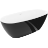 Mexen Luvo Slim свободностояща вана 170 x 75 см, бяла/черна, преливник бял - 52801707575-20