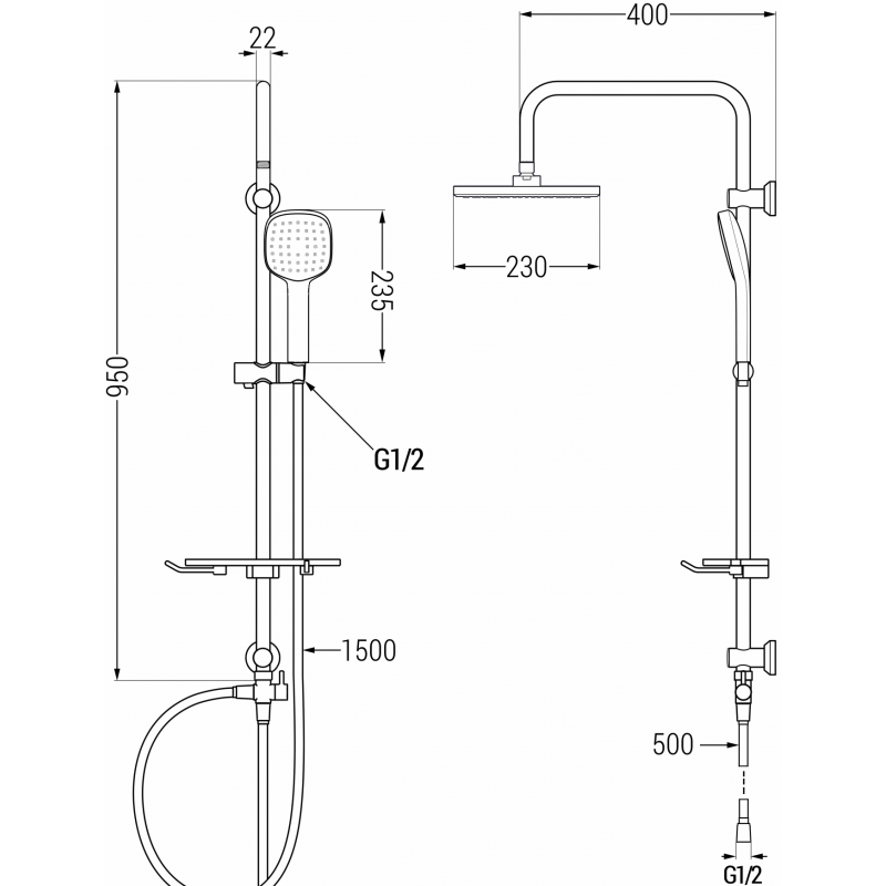 Mexen T33 душ колона, черна - 798333393-70