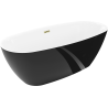 Mexen Luvo Slim свободностояща вана 170 x 75 см, бяла/черна, прелив златен - 52801707575-50