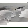 Mexen Luvo Slim свободностояща вана 170 x 75 см, бяла/черна, прелив златен - 52801707575-50
