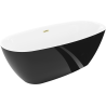 Mexen Luvo Slim свободностояща вана 170 x 75 cm, бяла/черна, прелив златист матиран - 52801707575-55